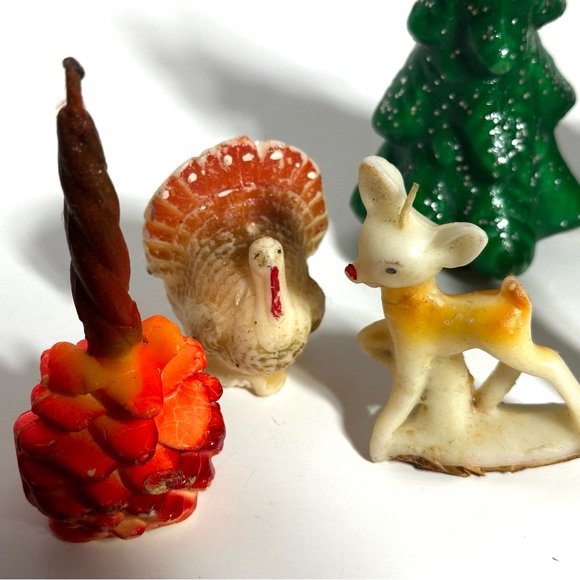 Vintage Lot 12 Holiday Candles Christmas Thanksgiving Gurley & Other MCM Decor - Picture 3 of 9